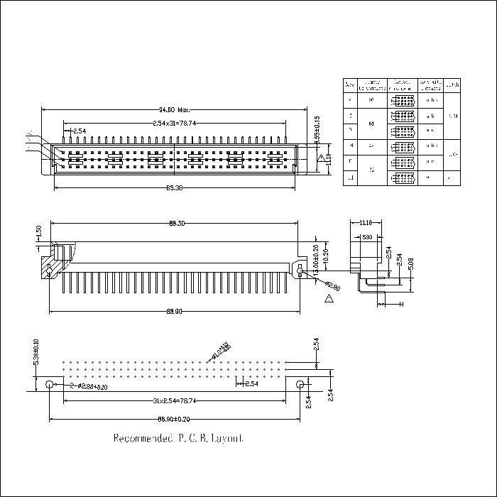 Din41612 Connector 3 Rows