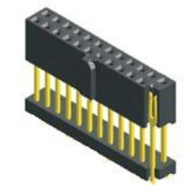 Capçalera femella de 2,54 mm Afegeix plàstic H=19,5 mm